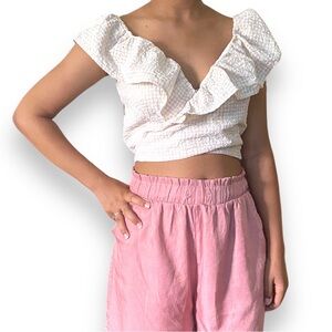 ILLA ILLA Embroidered Floral Crop Top Women’s M
